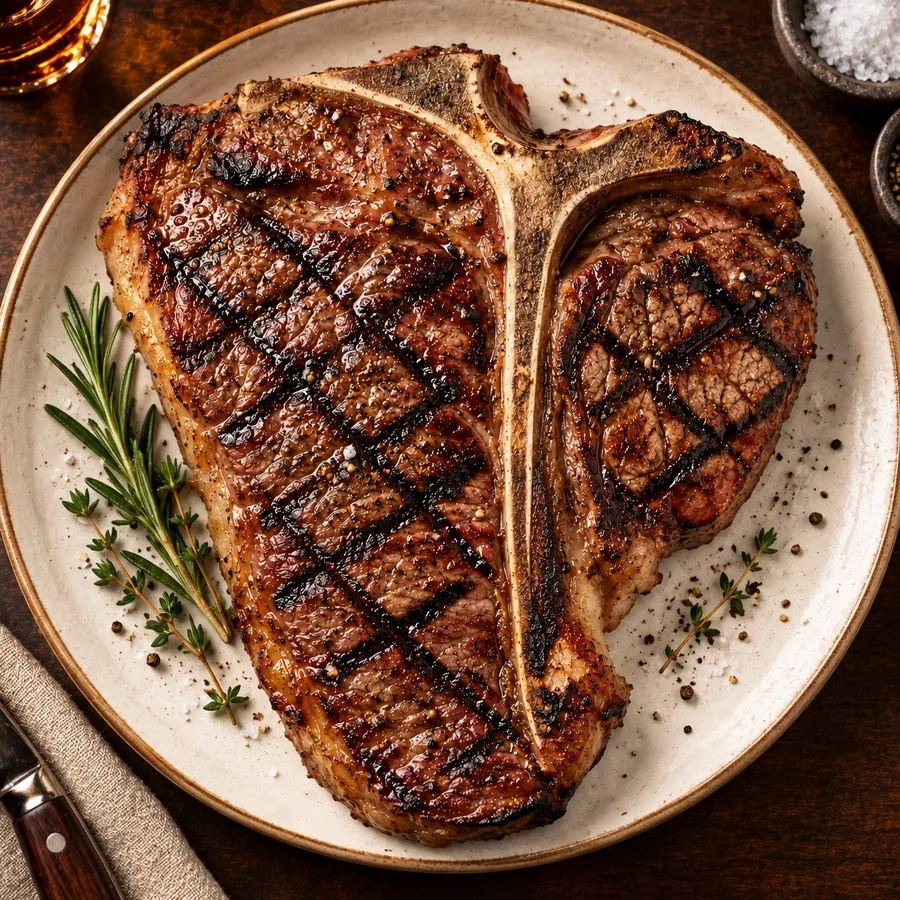 Bone-in ribeye, grilled