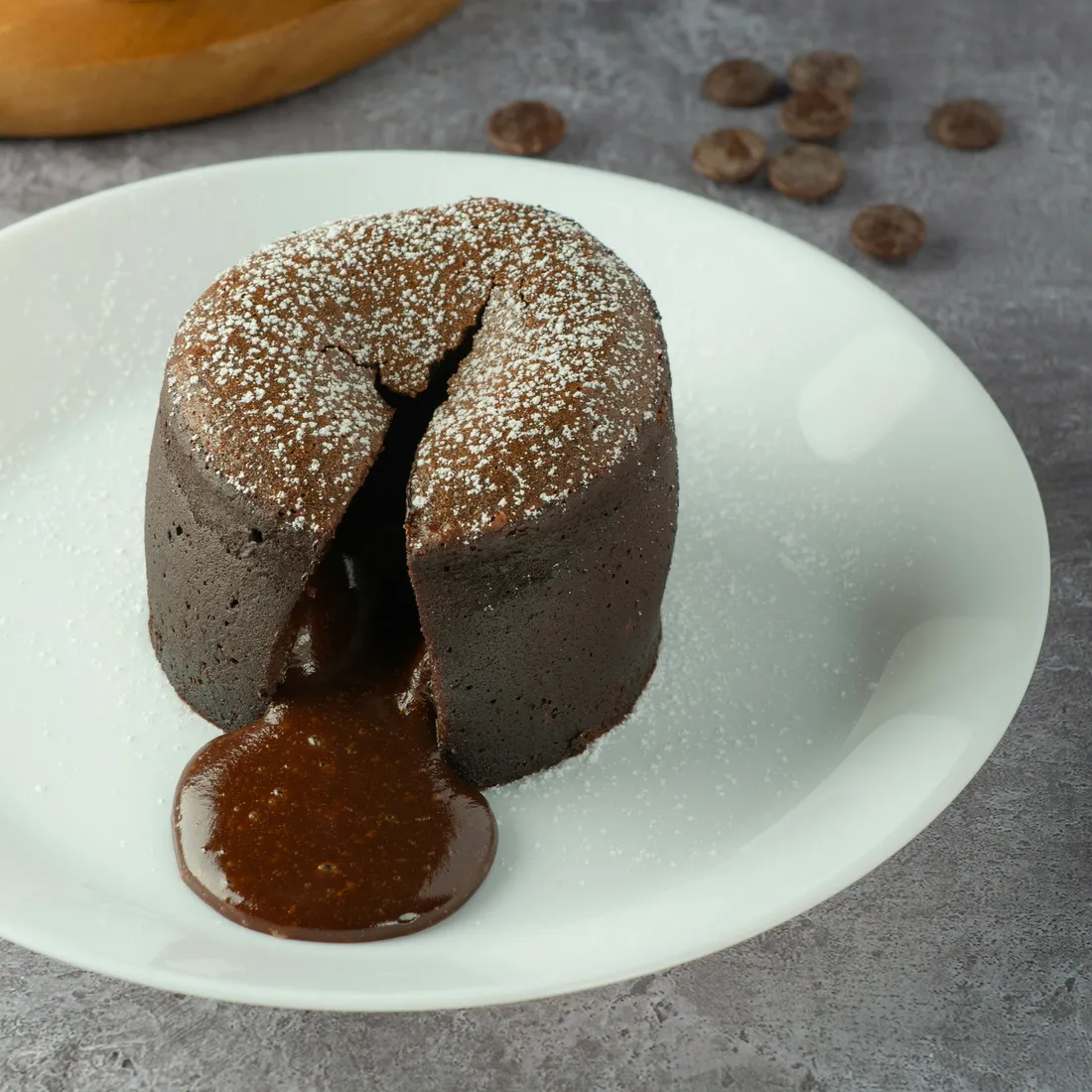 Dark chocolate soufflé